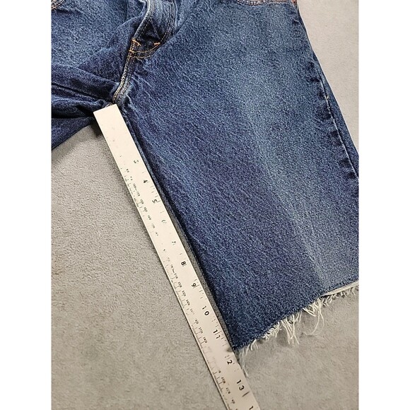 Vintage Levis 517 Denim Shorts Jorts Mens 32x12 High Blue Distressed Cut - Picture 2 of 13